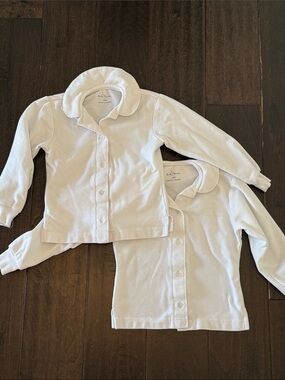 Becky Thatcher Rare White Pique Peter Pan Collar Button-Down UNIFORM Top bundle